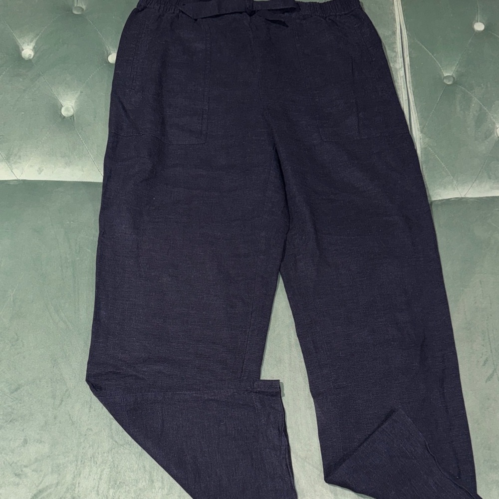 Rafaella Women's Dark Blue Linen pants